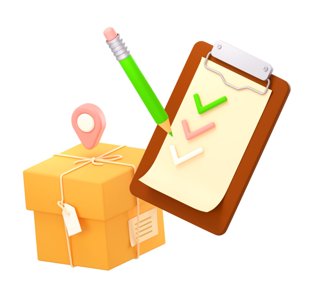 Cardboard Box With Cargo Checklist